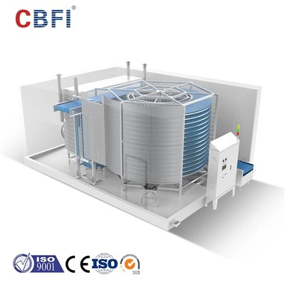 دستگاه انجماد مارپیچی CBFI (Icesource): یک راه حل انجماد کارآمد برای صنعت فرآوری مواد غذایی